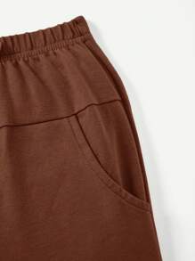 Cozy Pixies Bộ 2 món/bộ áo thun cổ tròn tay ngắn màu tương phản cho bé trai/gái và quần short thể thao - Nhiều màu - Xem 5