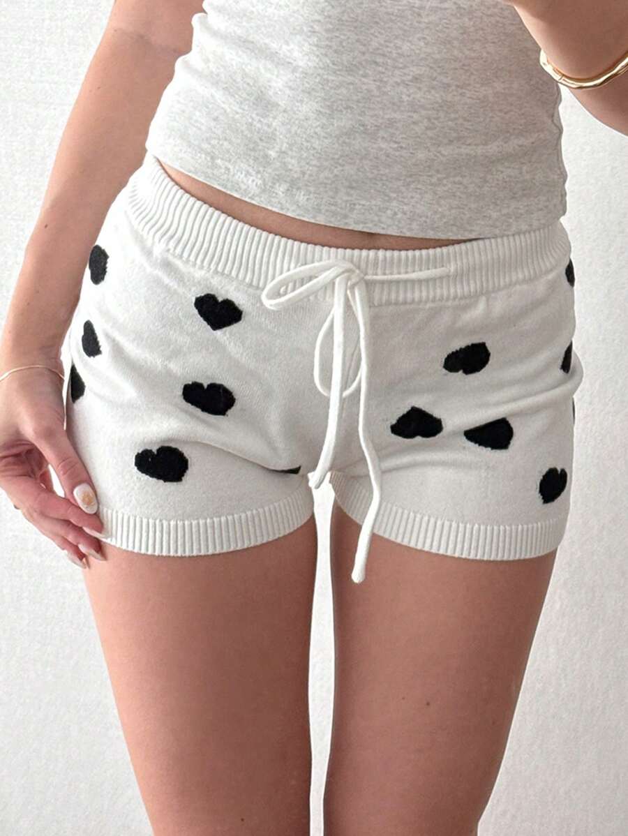 SHEIN EZwear 女士休闲毛衣裤套装,简约时尚,适合日常穿着 - 白色 - 查看 1