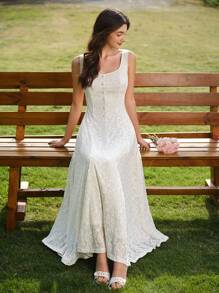 Vintamour Vintage Elegant Women Rose Floral Jacquard Lace Mesh Button Dress Holiday Party Casual Tea Party Vacation Dress Summer Outfits For Women Summer Dresses For Women White Dress Easter Dress Women White Dresses For Women Spring Outfits For Women Spring Dresses For Women Summer Clothes Vacation Outfits Woman Wedding Guest Dress Women Vacation Outfits Women Dresses For Women Summer Sun Dresses For Women Graduation Dress Birthday Dresses