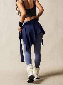 VARSITIE Leggings ceñidos con cordones minimalistas para mujeres, para el ocio y las vacaciones