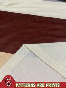 EMERY ROSE Casual Striped Pattern Round Neck Short Sleeve Women Dress, Spring/Summer Suitable For Going Out Chic Dress