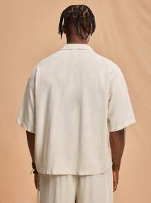 Forever 21 Men Solid Shirt, Boho , Vacation , Plain - Apricot - View 2