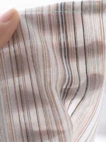 DAZY 新品春季波西米亚风格海滩度假条纹荷叶边袖女式衬衫秋季