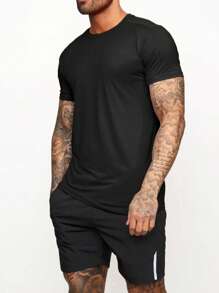 Manfinity Sport Corelite Men's Graphic Printed Round Neck Short Sleeve Sports T-Shirt