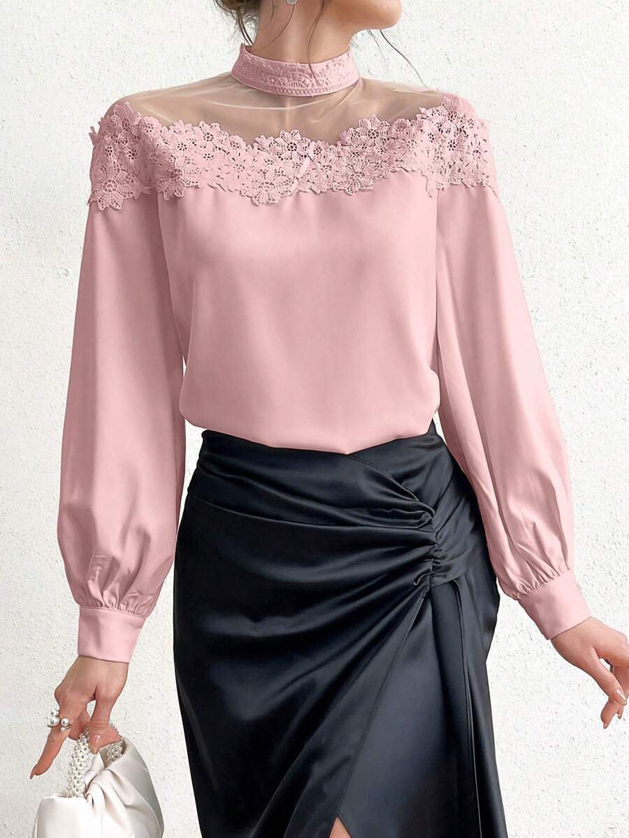 Modelyn 女士休闲时尚日常衬衫 - 粉色 - 查看 1