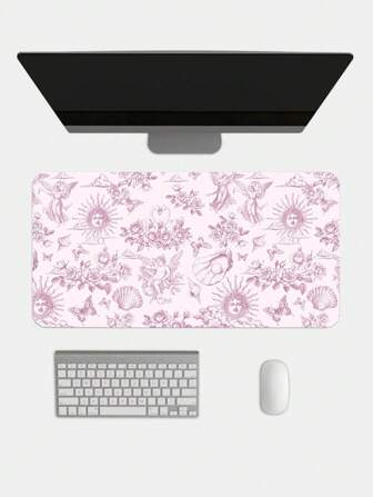 Kawaii 1 pièce Tapis de souris épais anti-dérapant et imperméable avec motif étoiles et lune, Référence 1011172