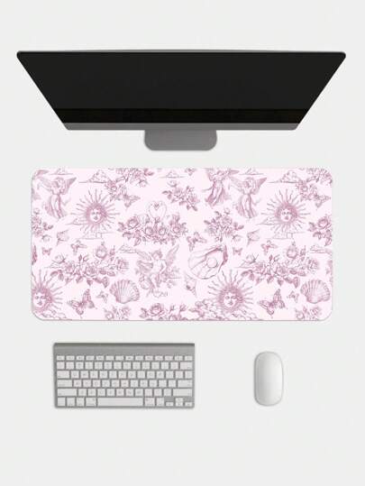 Kawaii 1pc Star & Moon Pattern Anti-Slip Waterproof Thick Mouse Pad, Item No.1011172