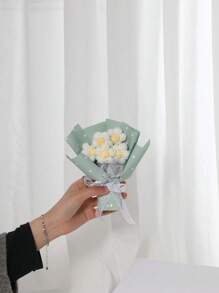 SHEIN Ramo de 5 flores/manojo, 10Cm*16Cm Ramos pequeños y creativos simulados, 7 colores disponibles, adecuados para regalos de cumpleaños, regalos festivos, regalos de fiesta, bodas, regalos para damas de honor, Día de San Valentín - Multicolor - Ver 8