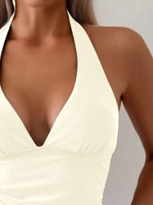 SHEIN Swim 女士春假吊带背带比基尼上衣