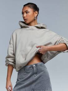 Athîral Sudadera casual minimalista de unicolor para mujer, para uso diario