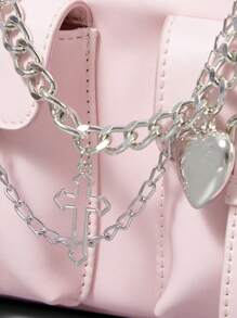 ROMWE Kawaii 可爱的粉色蝴蝶结装饰，街头时尚风格 - 粉色 - 查看 3