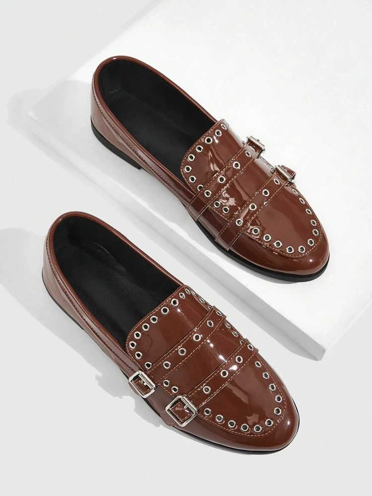 CUCCOO GRLICON Women's Fashion Versatile Commuter Buckle Flat Shoes