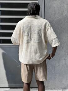 Manfinity VCAY 1 Set Men's Ark Pattern Loose Relaxed Fit Mid-Sleeve Shirt - Multicolor - View 2