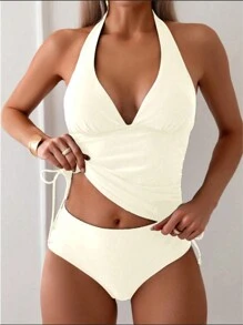 SHEIN Swim 女士春假吊带背带比基尼上衣