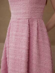 MOTF PREMIUM TWEED ZIPPER DRESS - Pink - View 2