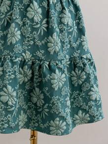 Soleia Vestido de tirantes finos con escote en V para vacaciones de mujer - Textura jacquard rojo, vestido mini elegante con espalda descubierta y línea A para fiestas, prenda interior de moda para el otoño/invierno - Verde - Ver 5