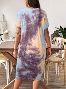 EMERY ROSE Tie-Dye Casual Dress, Minimalist & Fashionable For Everyday Wear - Multicolor - View 2