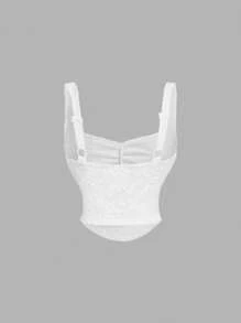 SHEIN MOD 白色蕾丝背心鱼尾裙两件套梦幻正式套装、舞会套装、巡航女士服装、衣服、90 年代服装、秋季套装、韩国时尚、僵尸新娘、伴娘套装、晚宴服装、生日女士服装、返校节、荷叶边套装、文艺复兴 - 白色 - 查看 5