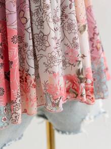 Soleia Women's Vacation Camisole Top With Ruffle Edge Front Tie Bow Design - Multicolor - View 6