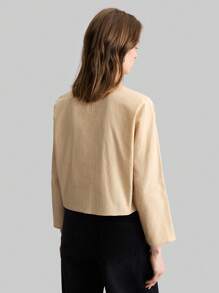 Ontre Camisa informal de mujer de unicolor con cordones