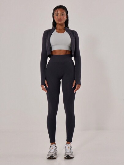 Musera Sport Ribbed High Waist Seamless Active-Wear Leggings Workout Clothes Running Gym Daily Gym Fitness Fall Winter