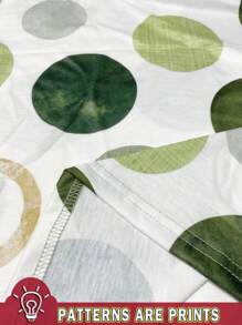 EMERY ROSE 2pcs Women Summer Casual & Simple Polka Dot Pattern Set - White - View 3