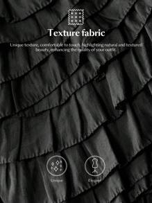 Ontre Elegante effen kleur, gelaagde, geplooide zoom, tubetop voor dames, chique mode, lente, verjaardagsfeestje, vintage stijl, vakantietop