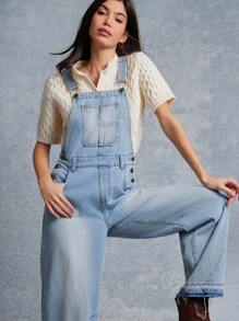 WESTFADE 春夏休闲直筒牛仔工装裤 - 淺色水洗藍 - 查看 5