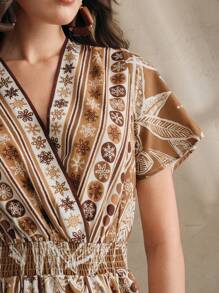 Anewsta Damska nowa sukienka maxi w stylu boho z kwiatowym nadrukiem, wiosna, lato, Wielkanoc, festiwal, boho