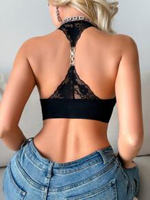 MidnightGlam 1 件女式前开式钢圈文胸 - 黑色 - 查看 6