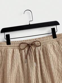 Manfinity VCAY Men's Round Neck Bodycon Casual T-Shirt Set, Suitable For Summer - Khaki - View 3