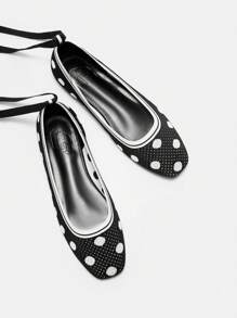 CUCCOO BASICS Zapatos planos de mujer con estampado de lunares, cómodos para uso diario