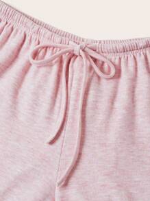 SHEIN EZwear 双色针织女式阔腿裤，休闲时尚，适合日常穿着 - 彩色 - 查看 3