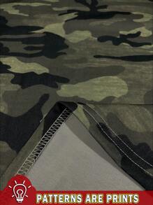 SHEIN LUNE Casual Minimalist Allover Print Camouflage Plus Size Loose Crew Neck Sweatshirt For Plus Size In Fall/Winter - Multicolor - View 3