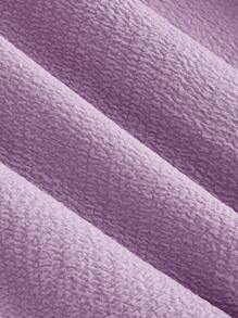 SHEIN MOD 纯色荷叶边饰边褶皱胸围荷叶边下摆白色盖袖双下摆短裙连体衣 - 紫丁香色 - 查看 4