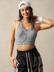 VARSIVA Women's Racerback Sports Bra For Daily Fitness - Grey - View 6