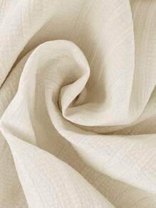 SHEIN LUNE Women's French Style Contrast Color Trim Shoulder Dolman Sleeve Button Decor Casual Fitted Blouse, Suitable For Daytime Casual, Holiday, Travel, Retro Vintage - Apricot - View 6