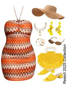 Slaydiva Spring And Summer Casual Vacation New Style Halter Neck Strapless Heart Collar Front Chest Gathered Wooden Beads Decorated Slim Mini Skirt Orange Apricot Brown Wavy Knitted Fabric Women'splus Mini Dress