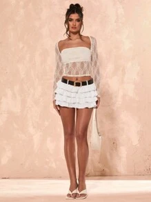 SHEIN BAE Jupe casual minimaliste pour femme, convenant pour un port quotidien