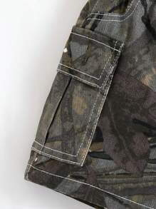 男童休闲直筒工装口袋迷彩短裤 - 彩色 - 查看 4