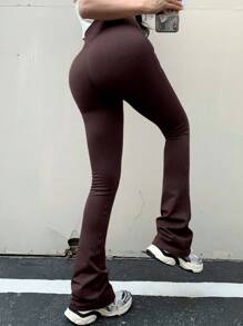 DAZY Leggings évasés amincissants à taille haute, solid, pour l'été