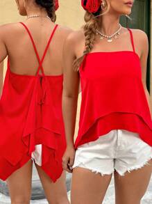 Flirla Elegante rote Hosenträger mit Schnürung in Große Größen für Damen