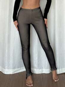 Chiquease Contrast Color Mesh Lined Fitted Women's Leggings Fall Cloth For Women