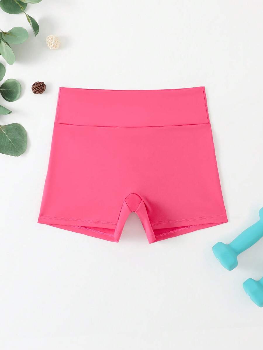 Tween Girls Activewear Rose Red Sports Yoga Indoor Workout Breathable Stretchy Leggings & Shorts