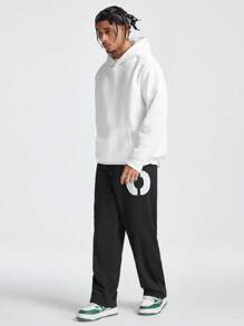 Manfinity RebelGame Men's Loose Embroidered Knit Sweatpants - Black - View 4