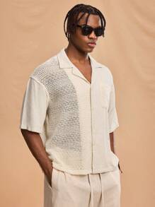 Forever 21 Men Solid Shirt, Boho , Vacation , Plain - Apricot - View 4