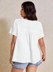 Elaquor Plus Size Casual Minimalist Daily Wear Shirt