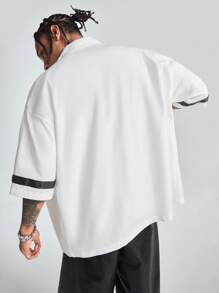 Manfinity VCAY Men's Loose Woven Printed English Letter Short Sleeve Shirt