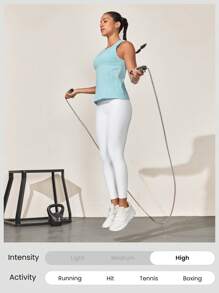 GLOWMODE Seamless Coolmax Flex Fit Bonded Hem Collar Jacquard Waist Length Vest Tee Top Medium Impact Running Training Workout Gym - Blue - View 9