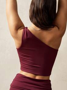 VARSITIE Women's Solid Color Sleeveless Racerback Workout Tank Top - Burgundy - View 2